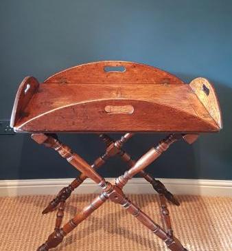 Victorian Country House Oak Drop Side Butlers Tray and Stand