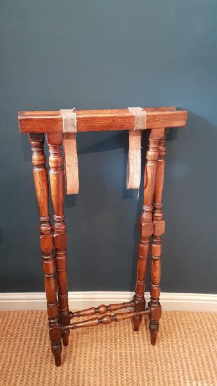Victorian Country House Oak Drop Side Butlers Tray and Stand - Image 6