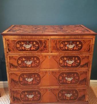 Victorian Walnut Marquetry Chest