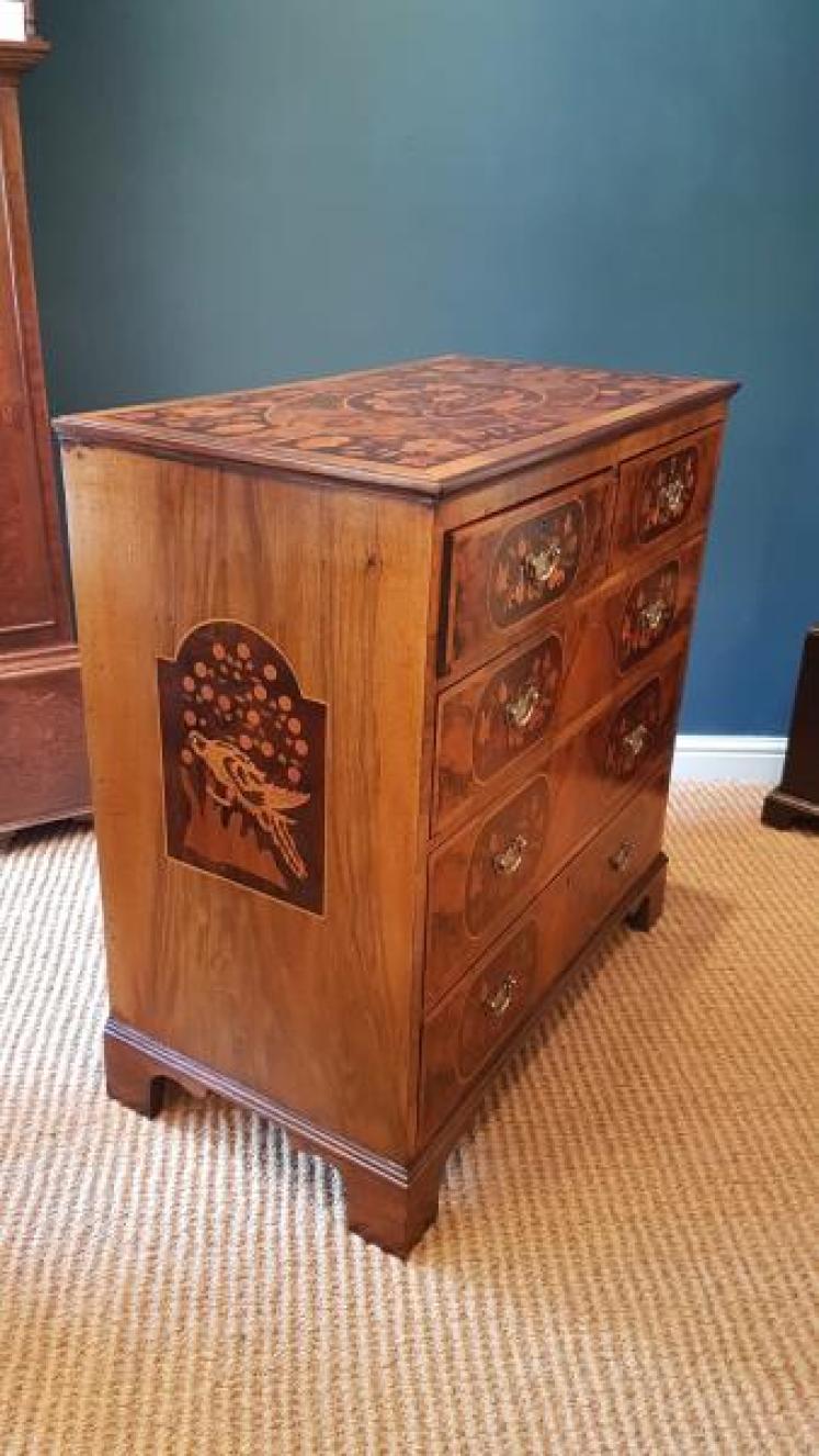 Victorian Walnut Marquetry Chest - Image 2