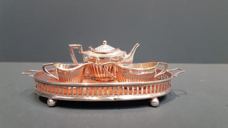 Rare Edwardian Miniature Silver Tea Set by Levi & Salaman - Image 7