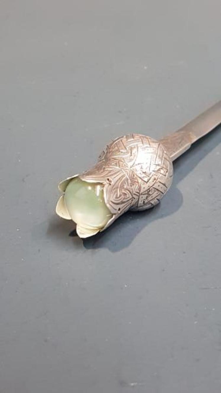 Thistle Top Silver Letter Opener with Moonstone - Image 2
