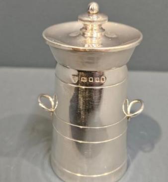 Silver Milk Churn Pepper Grinder 