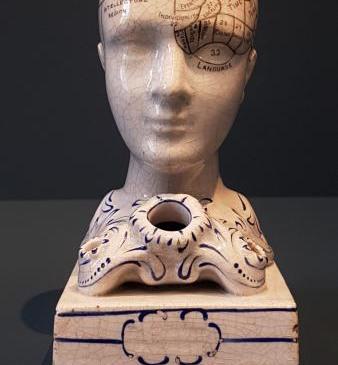 Victorian Bridges Phrenology Head Pen & Ink Stand 