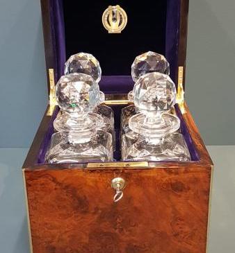 Victorian Walnut Tantalus Box