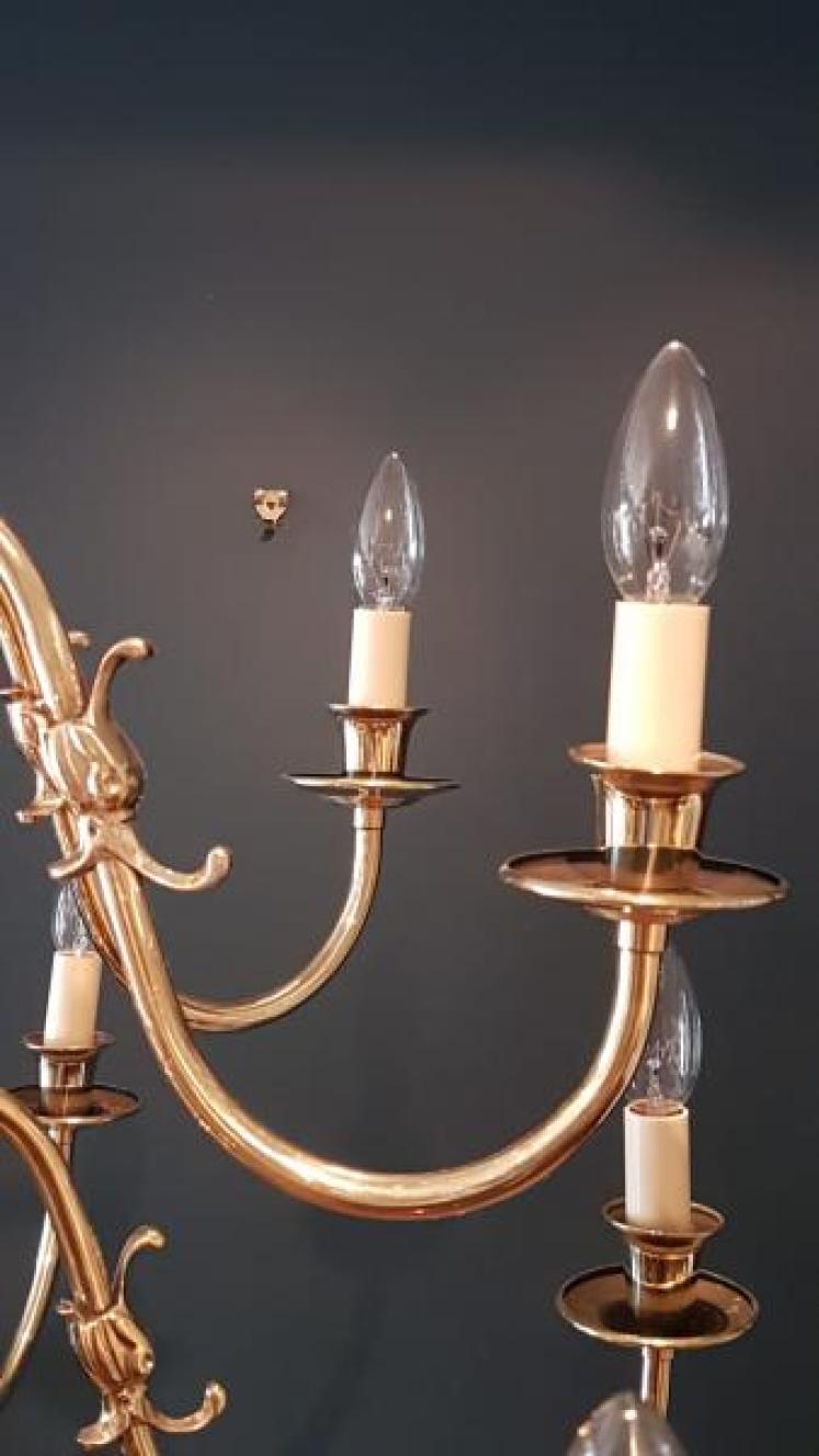 Large Edwardian 12 Arm 2 Tier Chandelier  - Image 4
