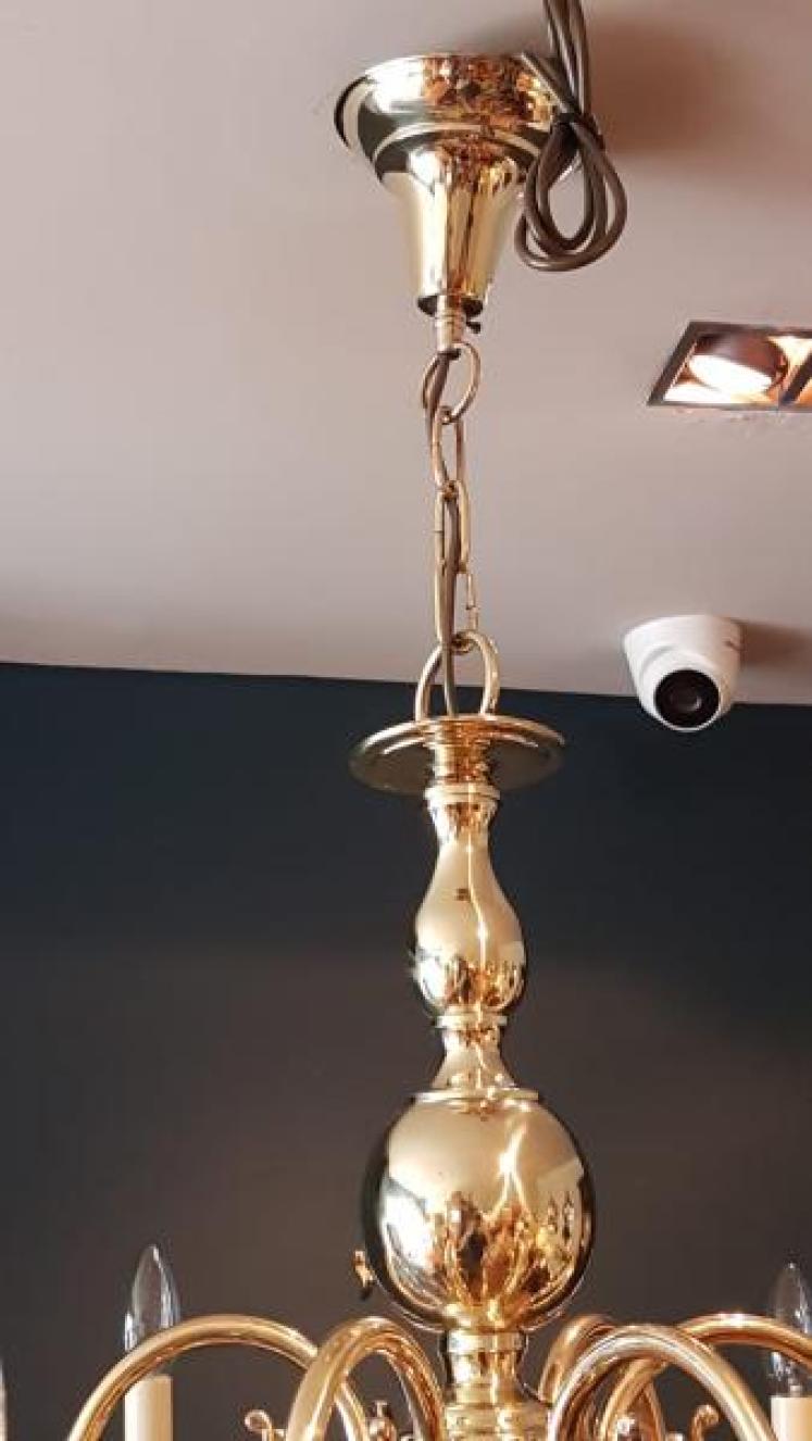 Large Edwardian 12 Arm 2 Tier Chandelier  - Image 5