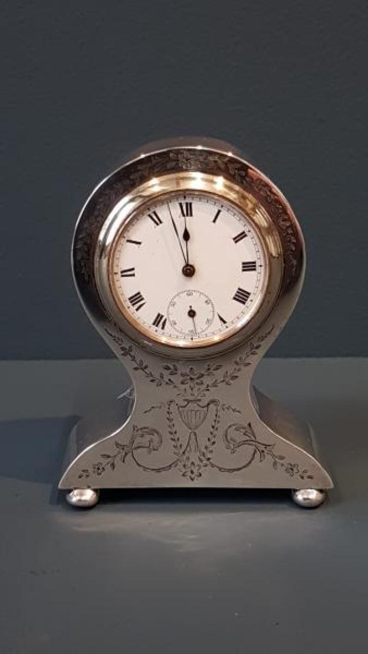 Small George V Silver Clock - Image 1