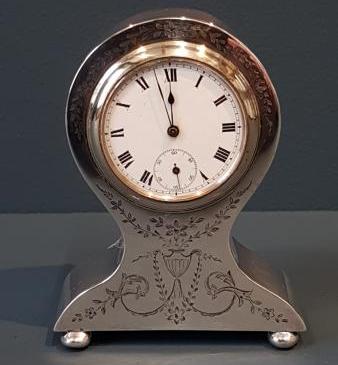Small George V Silver Clock