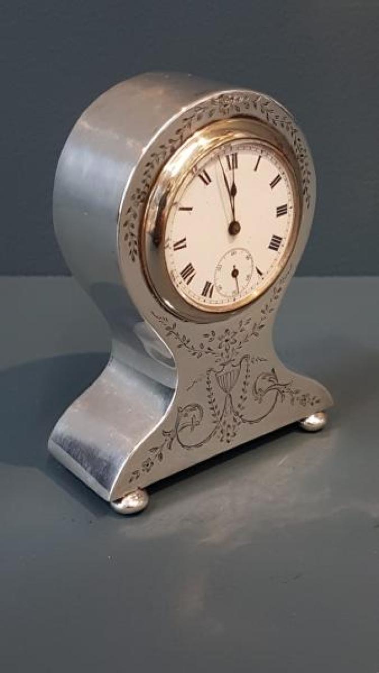 Small George V Silver Clock - Image 4
