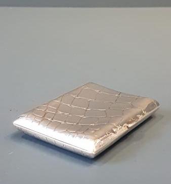 Edwardian Silver Crocodile Skin Design Cheroot Case 