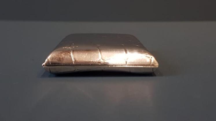 Edwardian Silver Crocodile Skin Design Cheroot Case  - Image 2