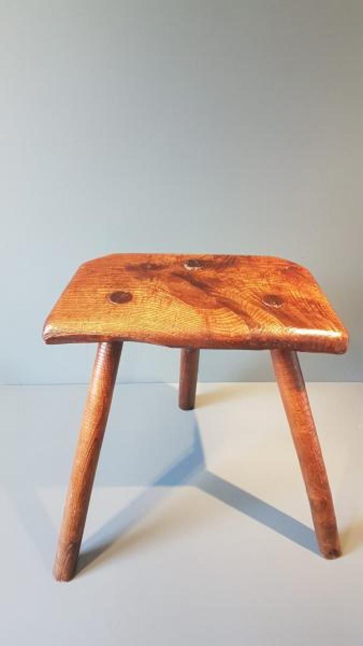Georgian Primitive Ash Stool - Image 1