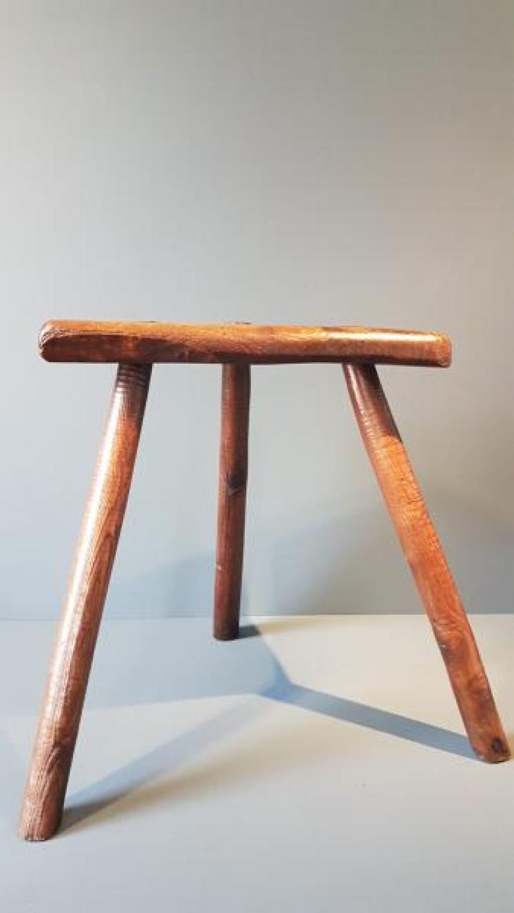 Georgian Primitive Ash Stool - Image 2