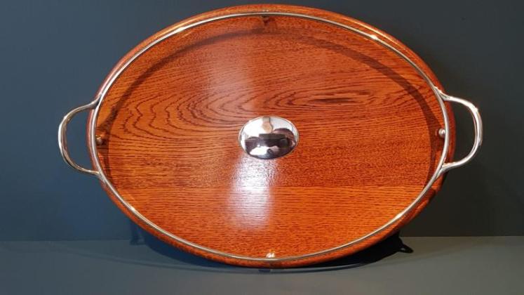 Edwardian Oak Tray - Image 5
