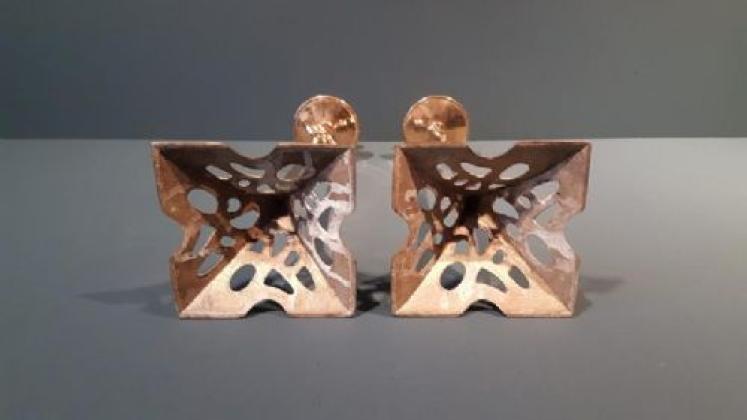 Matching Pair of Art Nouveau Brass Candlesticks - Image 4