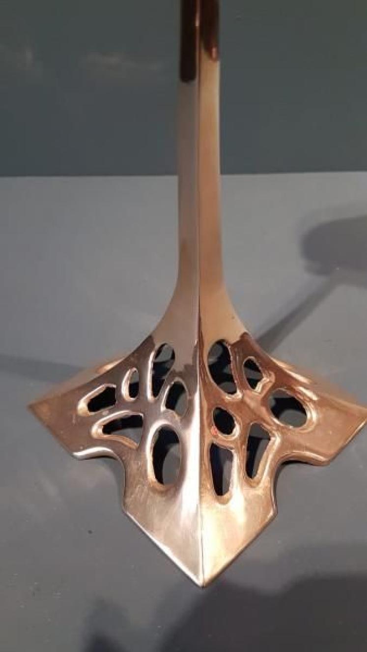 Matching Pair of Art Nouveau Brass Candlesticks - Image 5