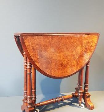 Quality Victorian Burr Walnut Baby Sunderland Table