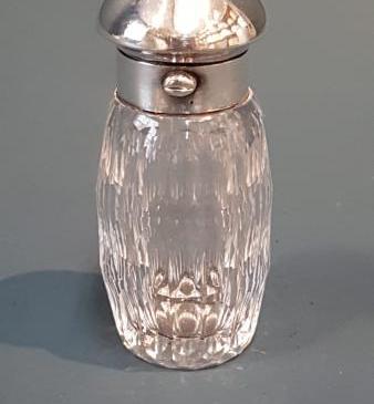 Small Victorian Cut Crystal and Silver Scent Bottle