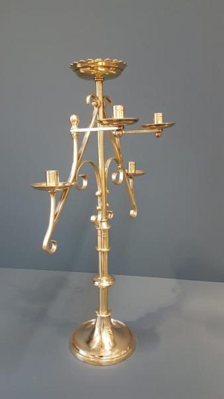 Pair of Victorian Adjustable Brass Candelabra - Image 6