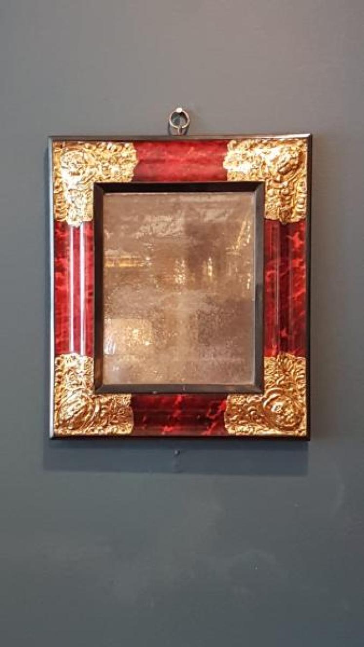 George III Tortoise Shell Cushion Mirror - Image 1
