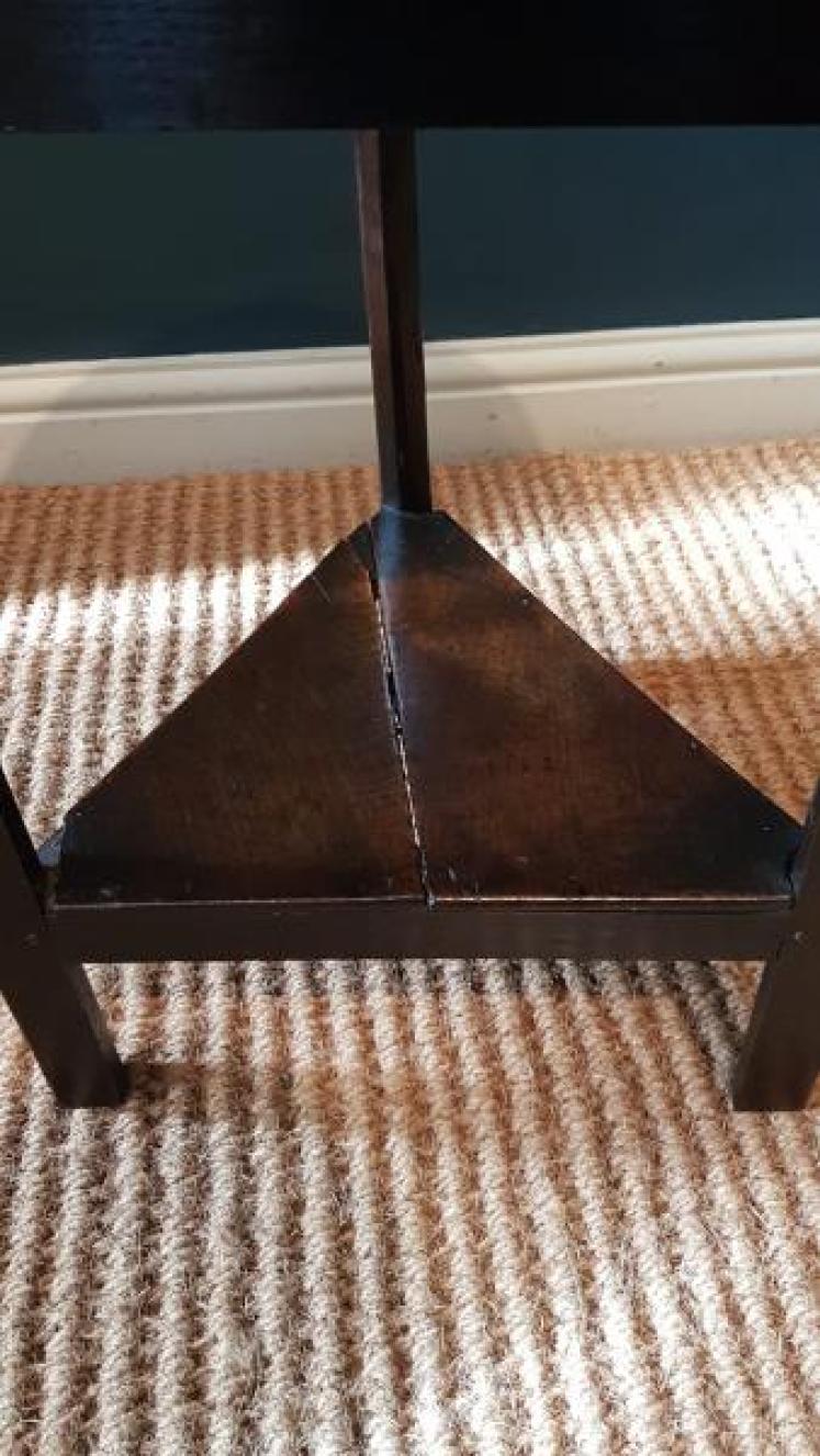 Small Proportioned George II Oak Cricket Table - Image 5
