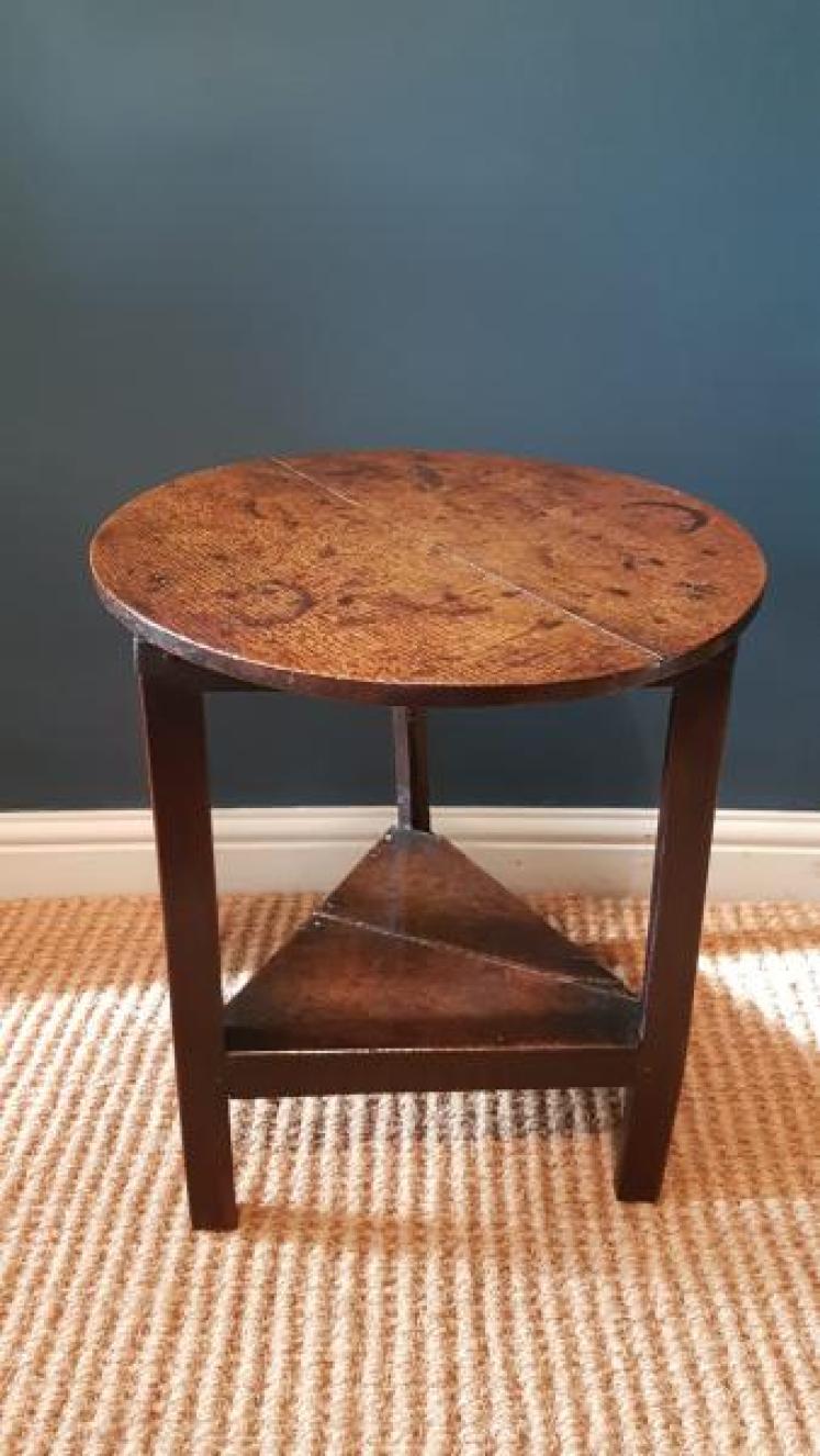 Small Proportioned George II Oak Cricket Table - Image 6
