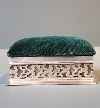 Silver Pin Cushion and Needle Box