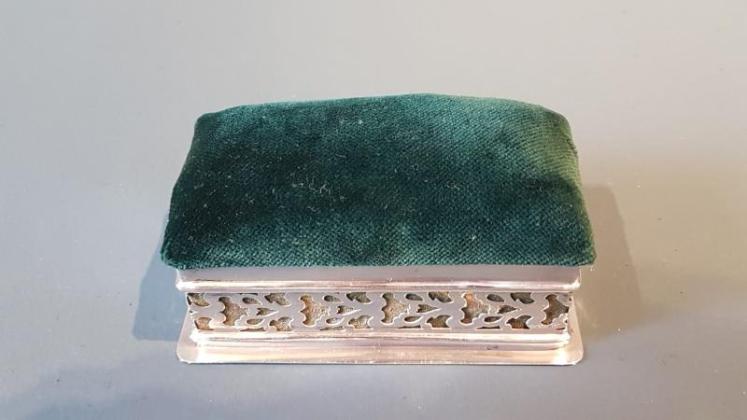 Silver Pin Cushion and Needle Box - Image 2