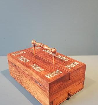 Early Victorian Rosewood Pen and Ink Box