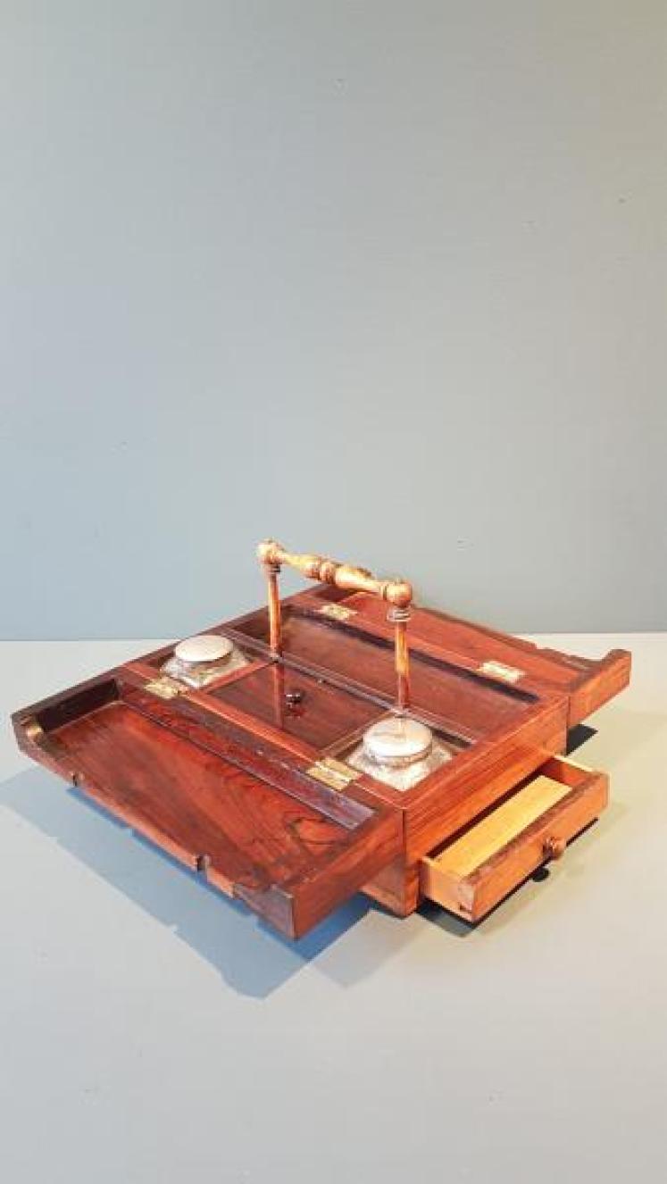 Early Victorian Rosewood Pen and Ink Box - Image 2