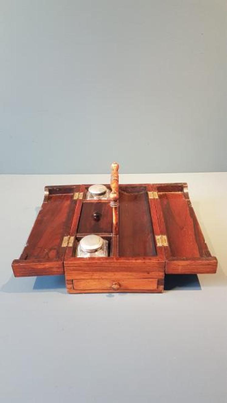 Early Victorian Rosewood Pen and Ink Box - Image 3