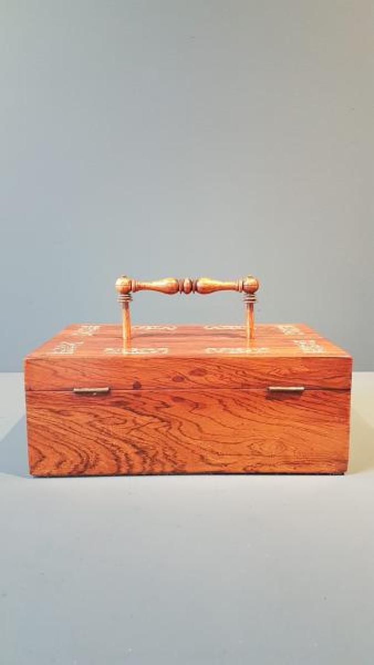 Early Victorian Rosewood Pen and Ink Box - Image 5
