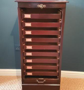 1920's Mahogany Fall Front File Cabinet