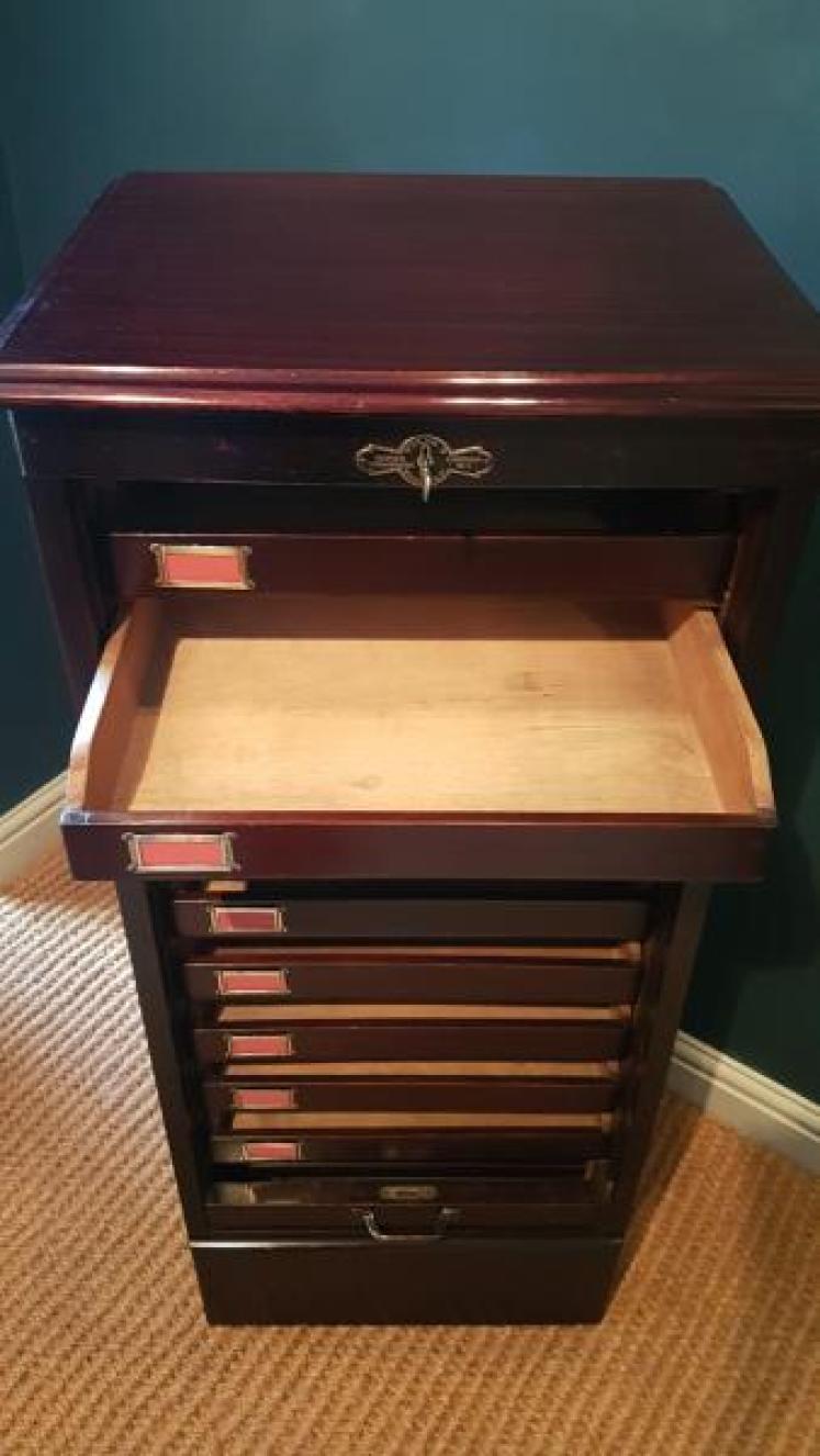 1920's Mahogany Fall Front File Cabinet - Image 3