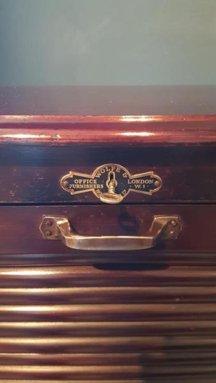 1920's Mahogany Fall Front File Cabinet - Image 4