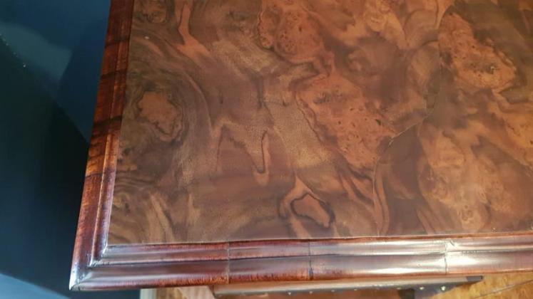  Victorian Burr Walnut Break Front Open Bookcase - Image 4