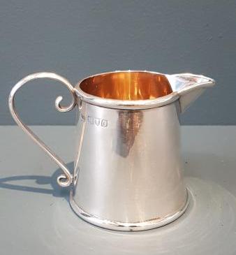 Edwardian Gilt Lined Silver Cream Pitcher