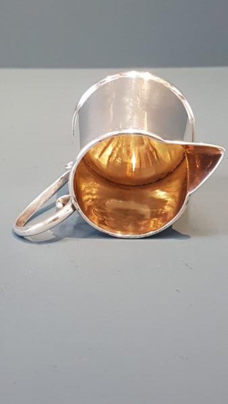 Edwardian Gilt Lined Silver Cream Pitcher - Image 3