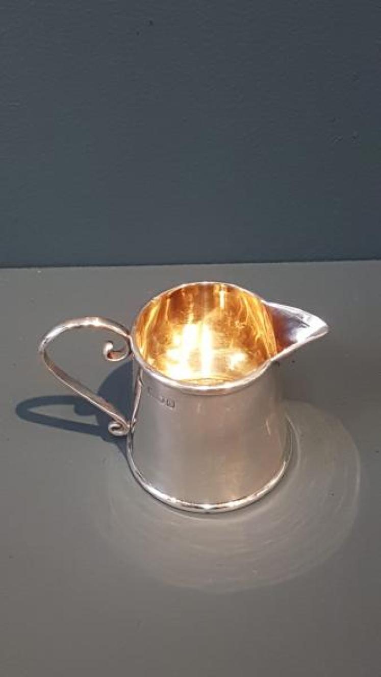 Edwardian Gilt Lined Silver Cream Pitcher - Image 7