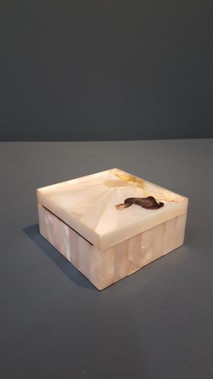 Superb Austrian Carved Mother of Pearl Table Box - Image 4