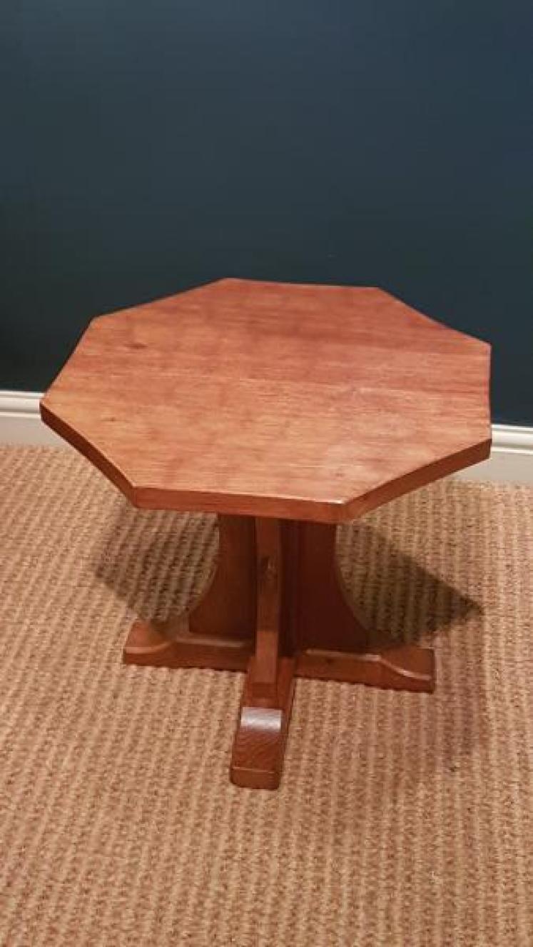 1950's Mouseman Octagonal Occasional Table  - Image 6