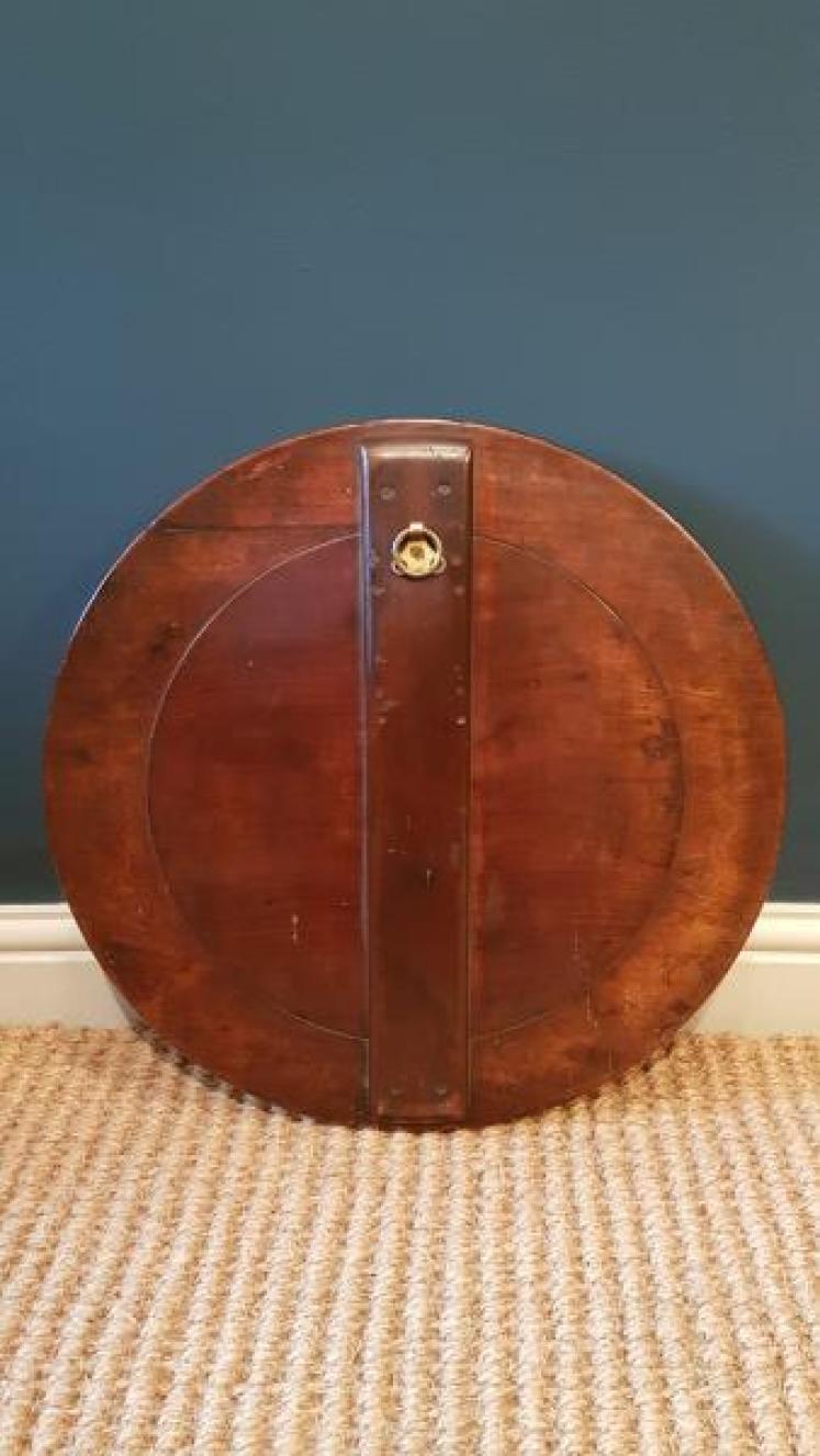 Victorian Circular Walnut Framed Mirror - Image 4