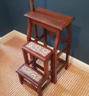 Victorian Mahogany Folding Library Steps