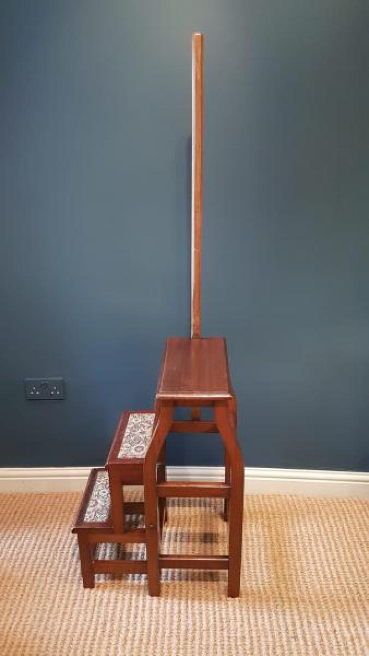 Victorian Mahogany Folding Library Steps - Image 4