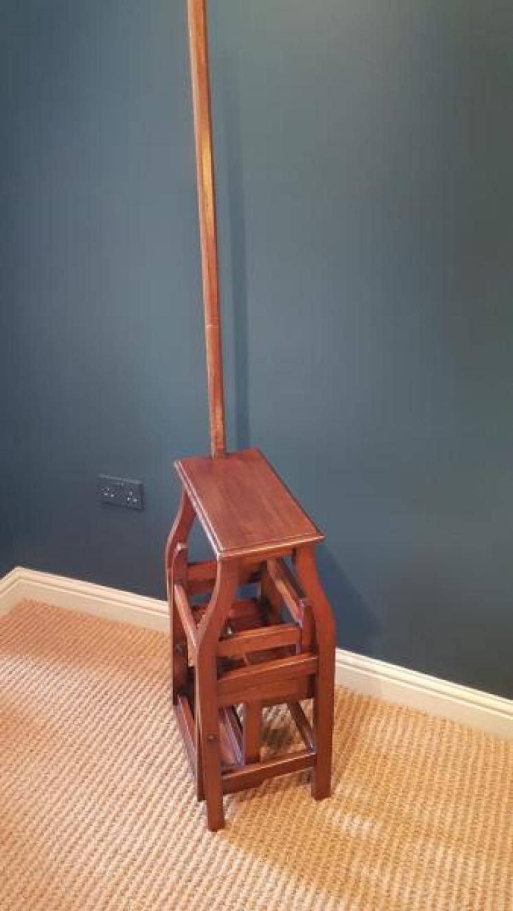 Victorian Mahogany Folding Library Steps - Image 5