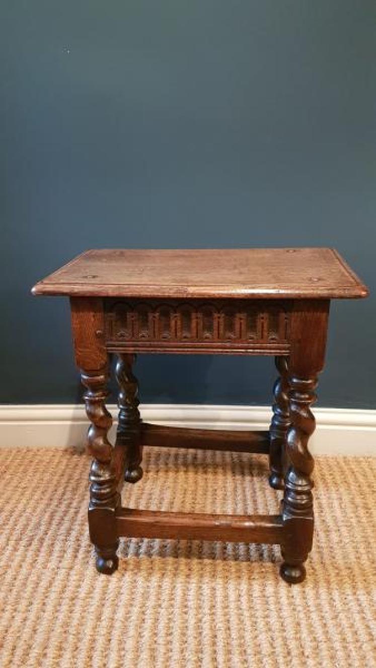 Georgian Style Oak Joint Stool - Image 1