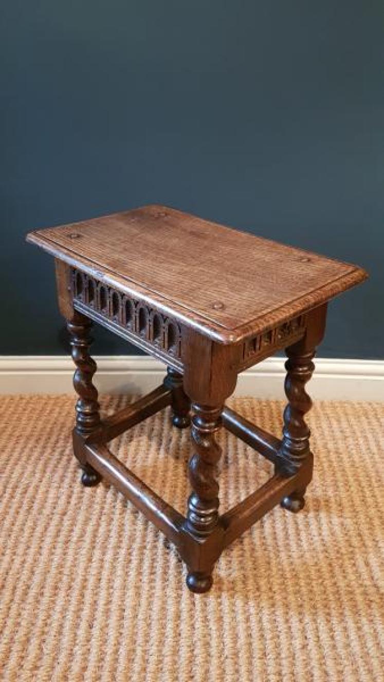 Georgian Style Oak Joint Stool - Image 2