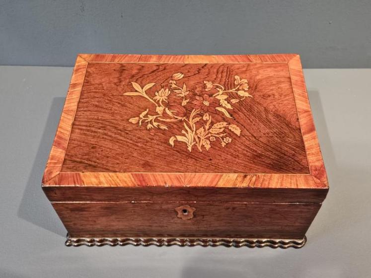 Early Victorian Inlaid Rosewood Box - Image 2