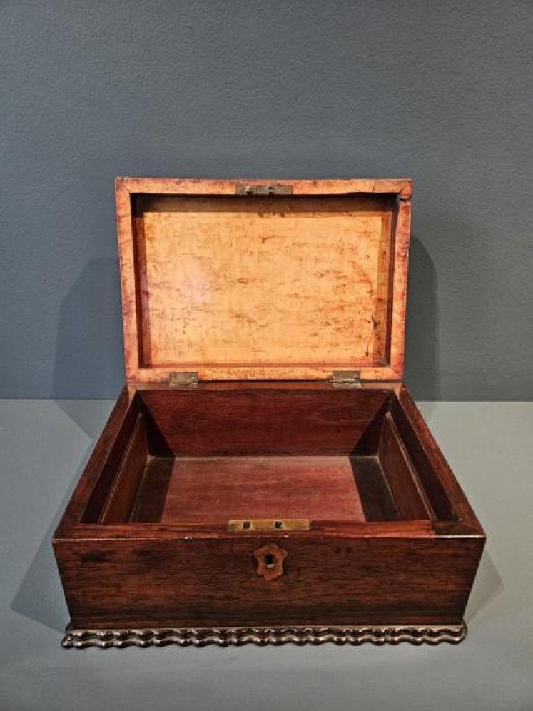 Early Victorian Inlaid Rosewood Box - Image 3